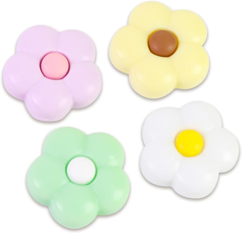 FlyingMage Switch Joycon Thumb Grips Caps, 4 PCS Cute Kawaii 3D Silicone Analog Thumbstick Button Cover Compatible with Nintendo Switch Lite/OLED Joystick Caps (Morandi Flowers) - Image 1